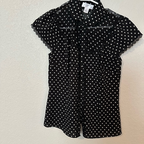 Black & White Polka Dot Loft Blouse - Picture 5 of 5